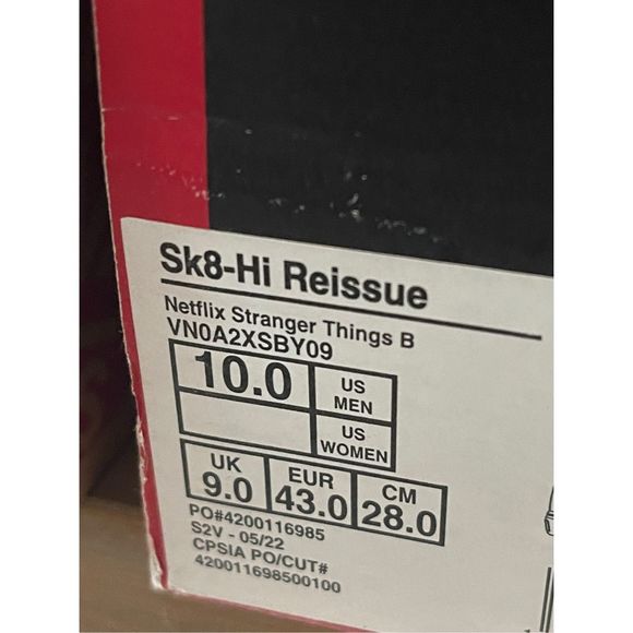 Vans Sneakers Sk8 Hi Netflix Stranger Things Upside Down Men Size 10 New - Picture 9 of 9